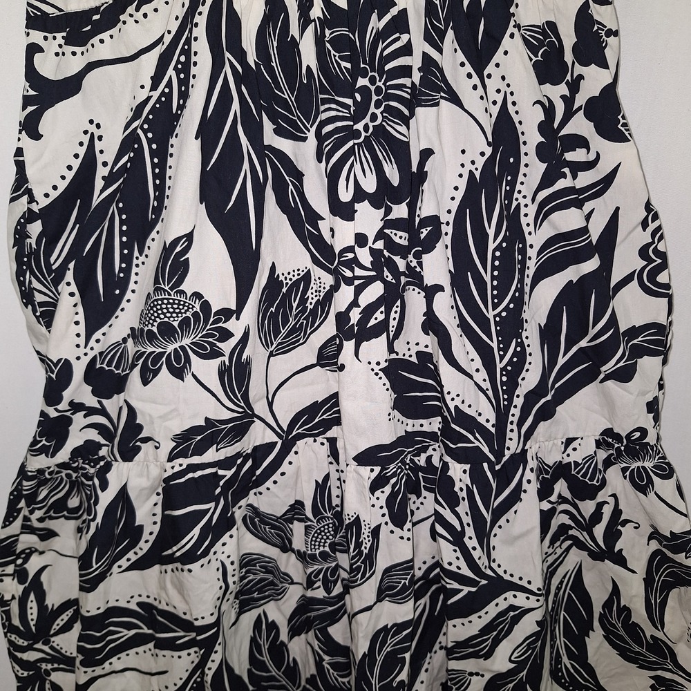 Cottagecore Romantic Resort Wear WHO WHAT WEAR Floral Dress S 100% Cotton Tiered - Picture 14 of 16